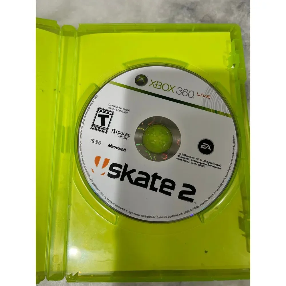 Skate 2 Microsoft Xbox 360 Game With Original Case No Manual EA NTSC